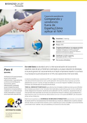 Imagen de Programa de especialización: Comprando y vendiendo fuera de España ¿Cómo aplicar el IVA?