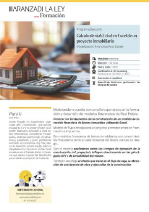 Imagen de Programa ejecutivo: Cálculo de viabilidad en Excel de un proyecto inmobiliario